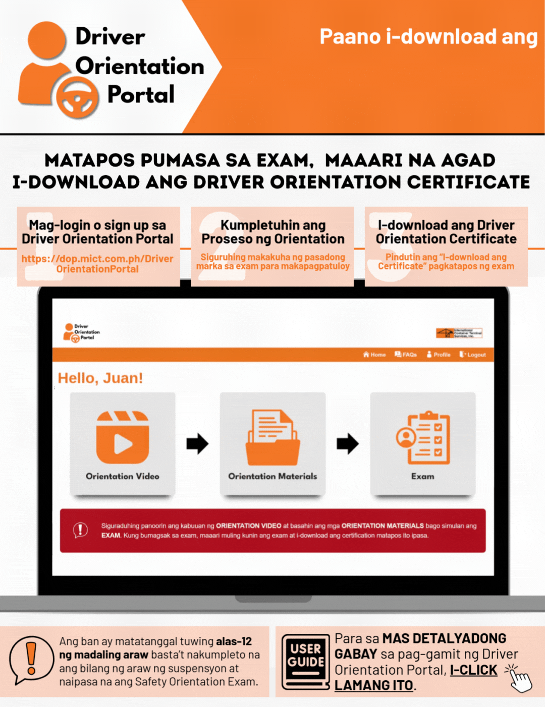 Paano i-download ang Driver Orientation Certificate